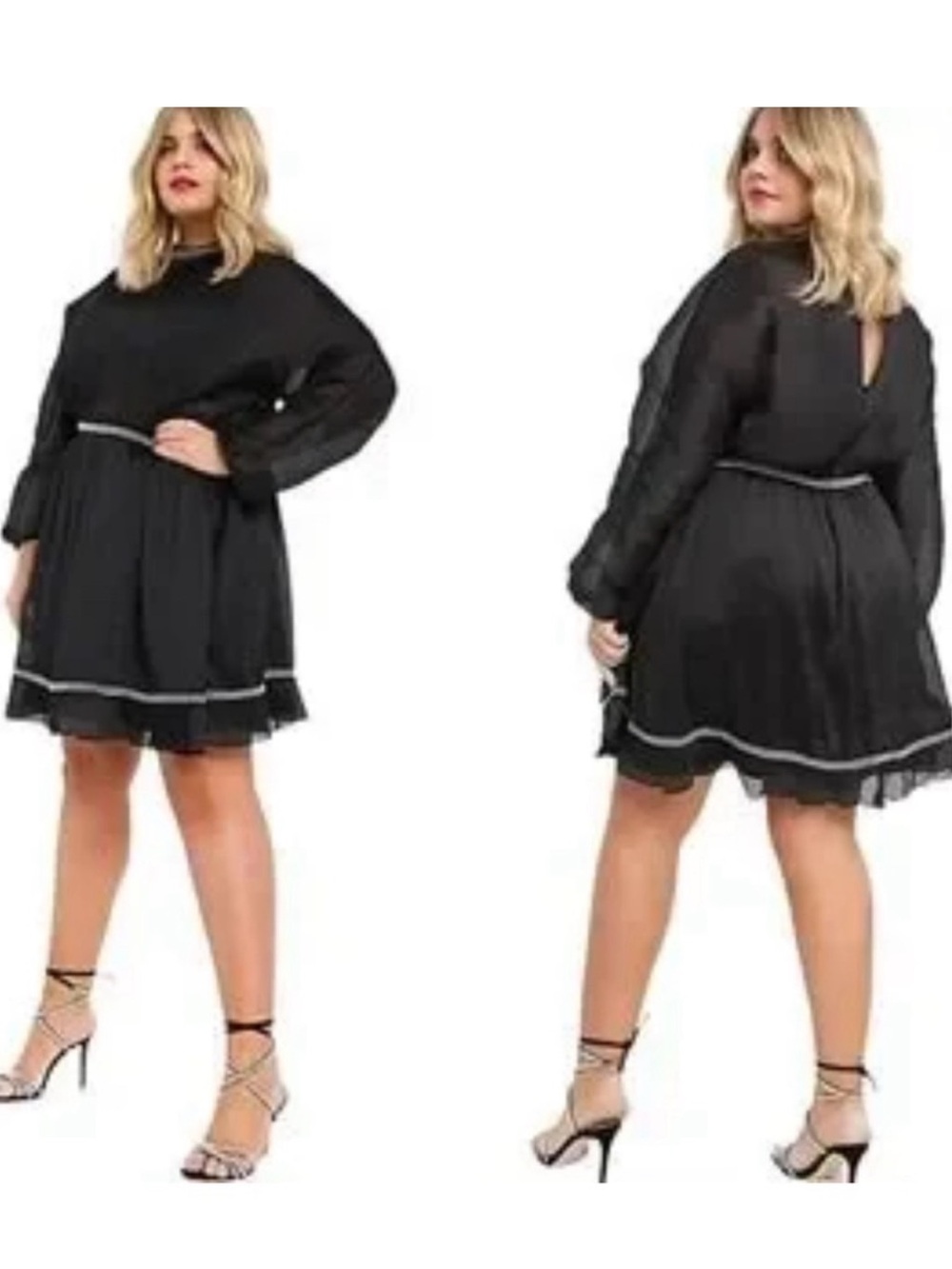ASOS Sz 24 NWT Curve Black Midi Dress - Picture 2 of 8